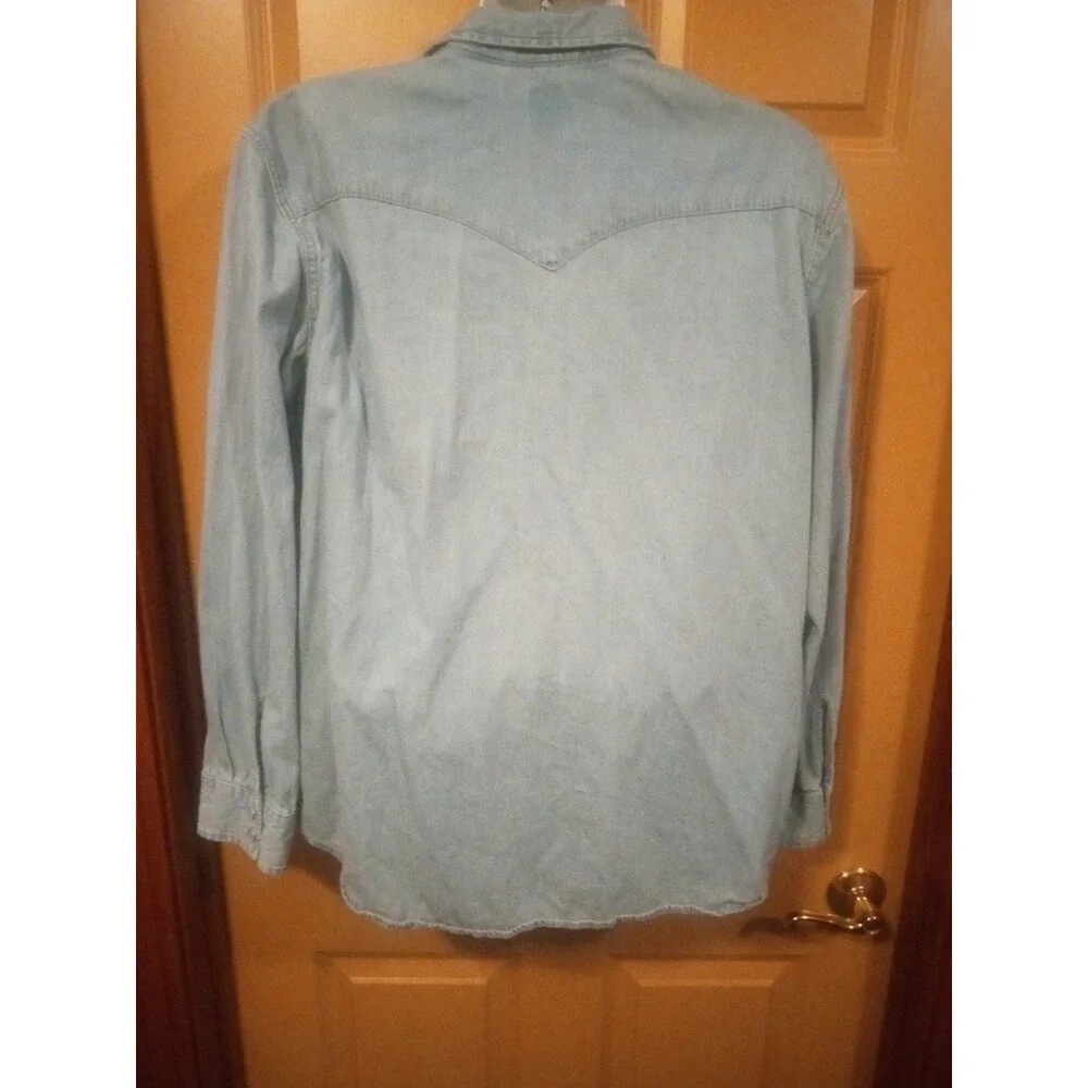 Levi Denim Shirt Pearl Snap Size X-Large